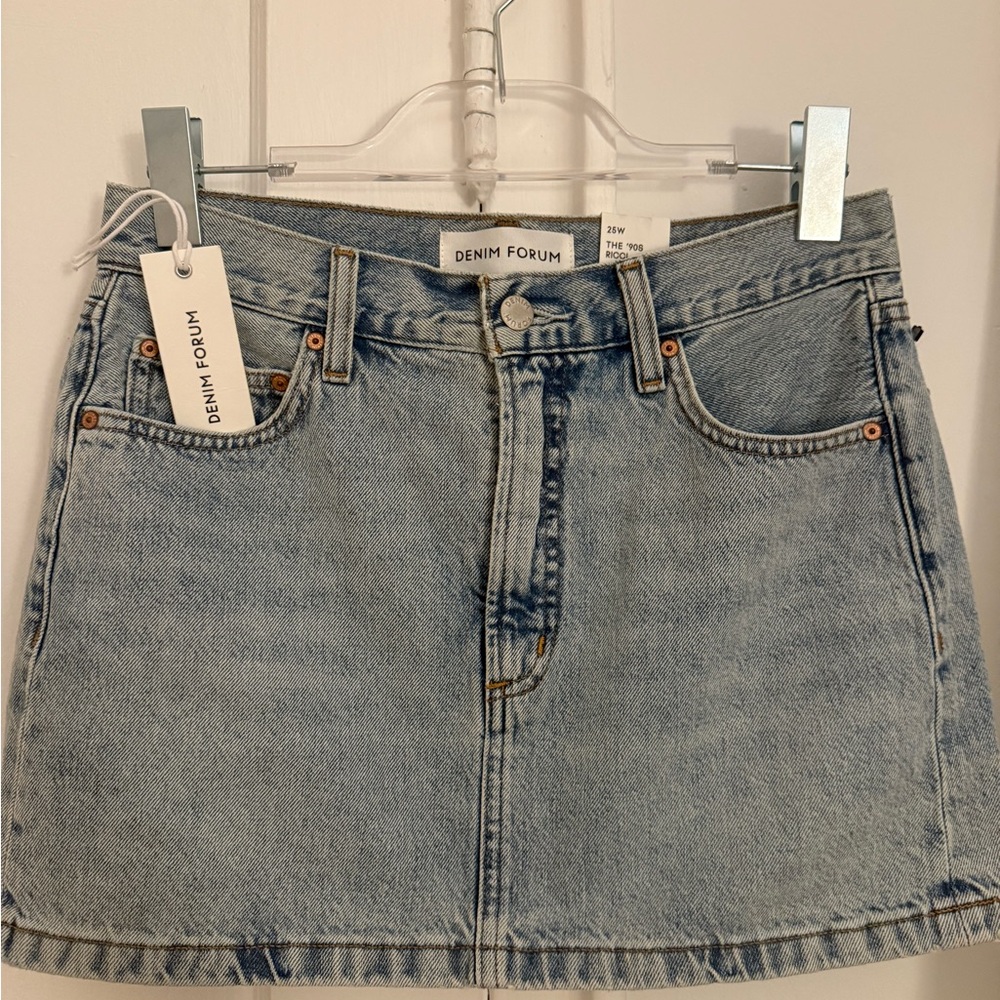 Brand New With Tags Denim Forum Blue A-line Mini Skirt (From Aritizia)